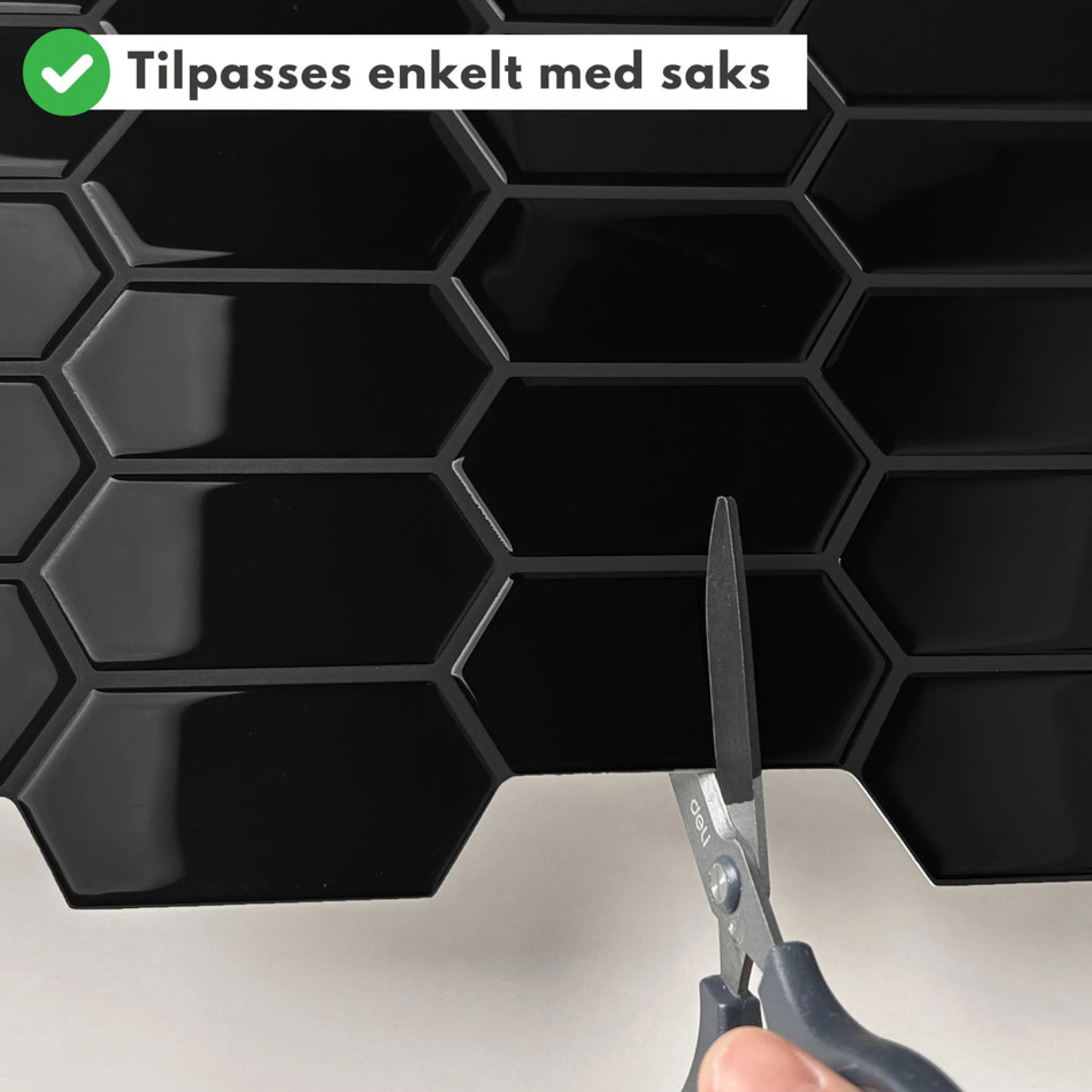 Sale Alexandra sort selvklebende veggfliser Veggfliser