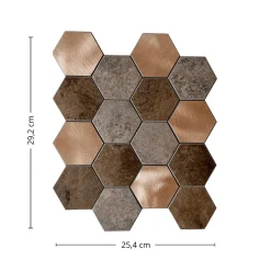Online Bente hexagon selvklebende veggfliser Veggfliser | Til Kjøkkenvegg