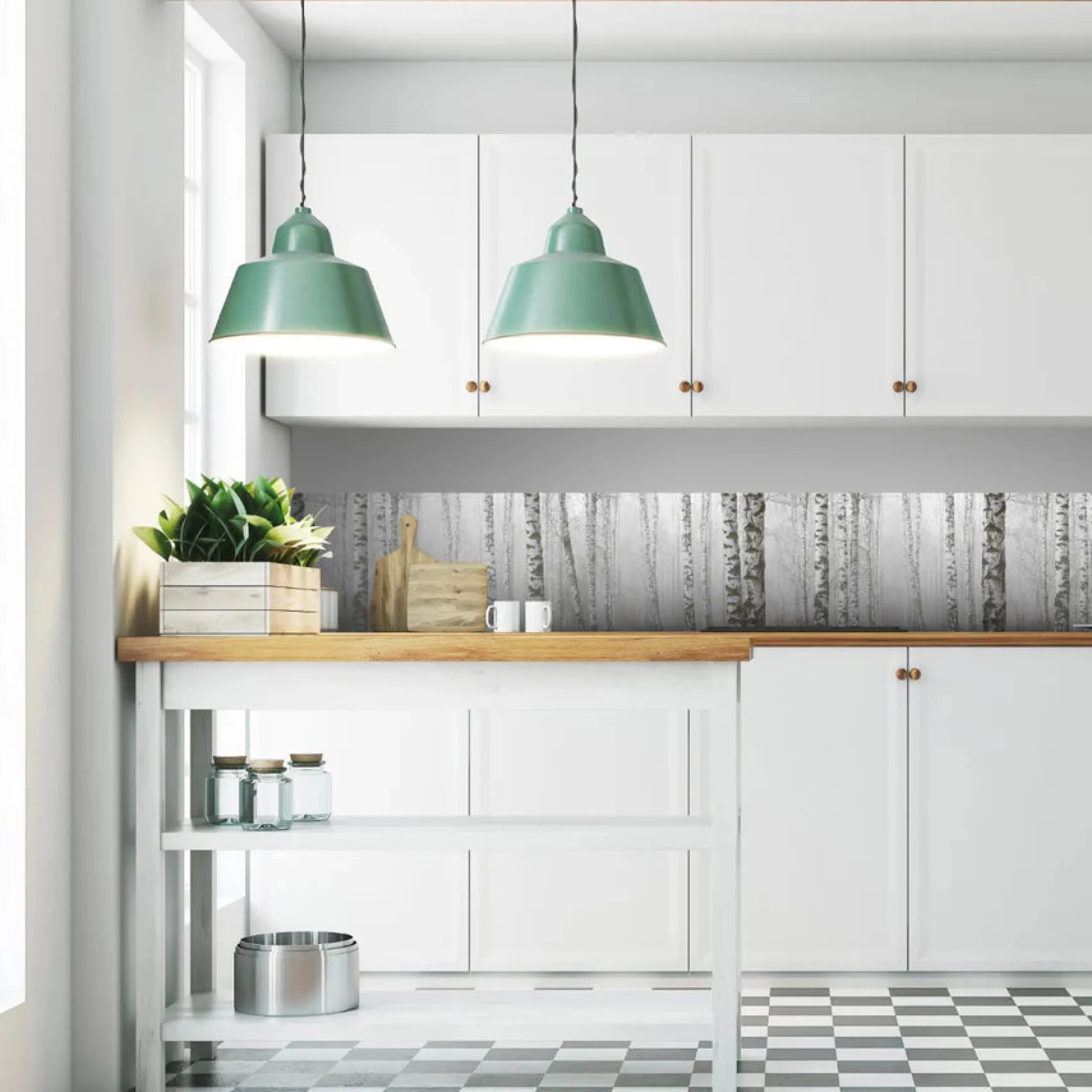 Best Birch Mist selvklebende backsplash Veggfliser | Gulvfliser