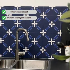 Online Classic Navy selvklebende backsplash Veggfliser | Gulvfliser