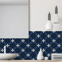 Online Classic Navy selvklebende backsplash Veggfliser | Gulvfliser
