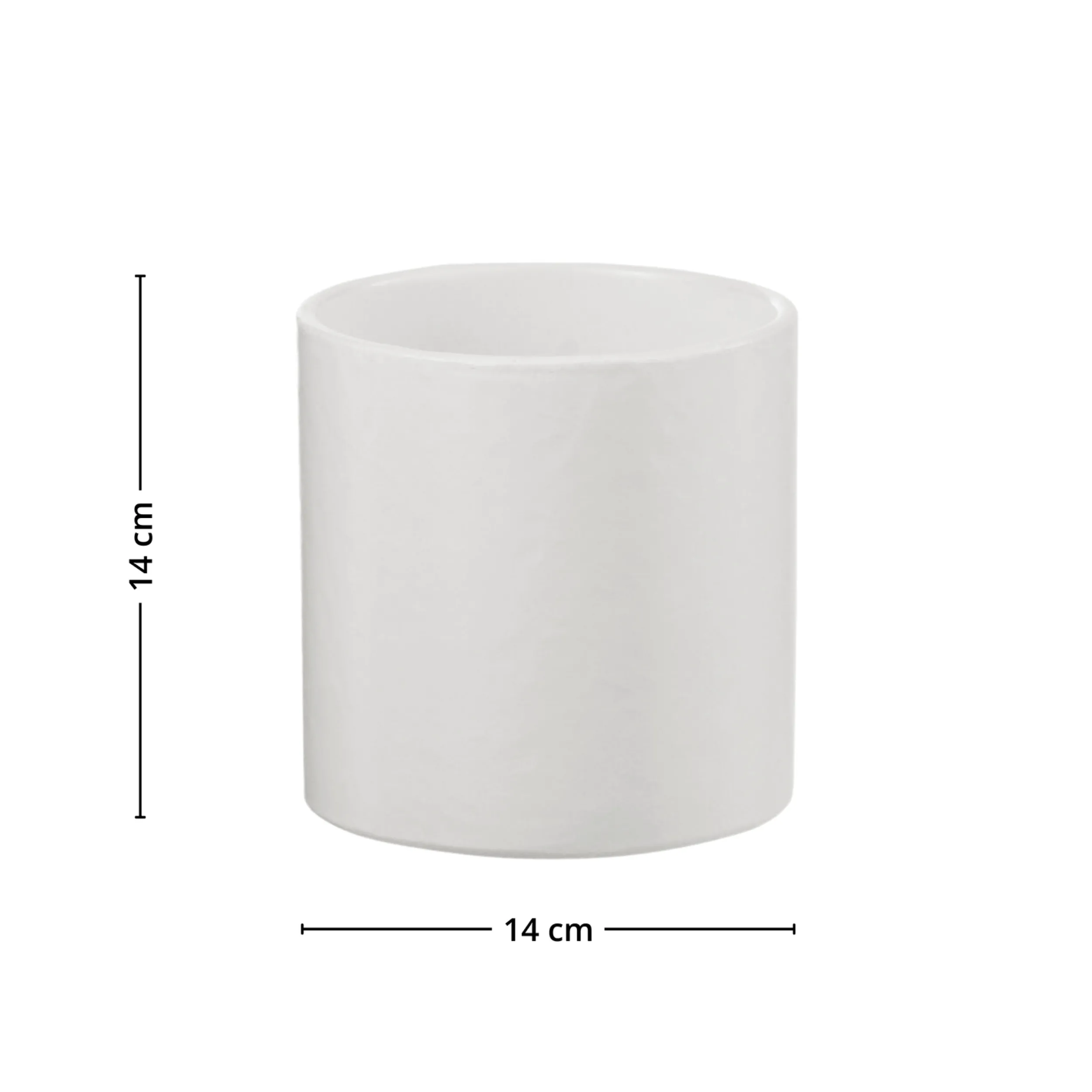 Outlet Cylinder potte 14 cm hvit Potter Og Vaser
