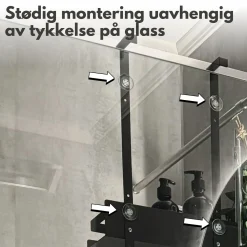 New Dusjhylle, sort metall Baderom | All Organisering