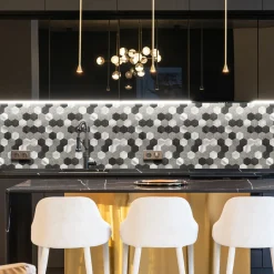 Outlet Espresso hexagon selvklebende fliser Veggfliser