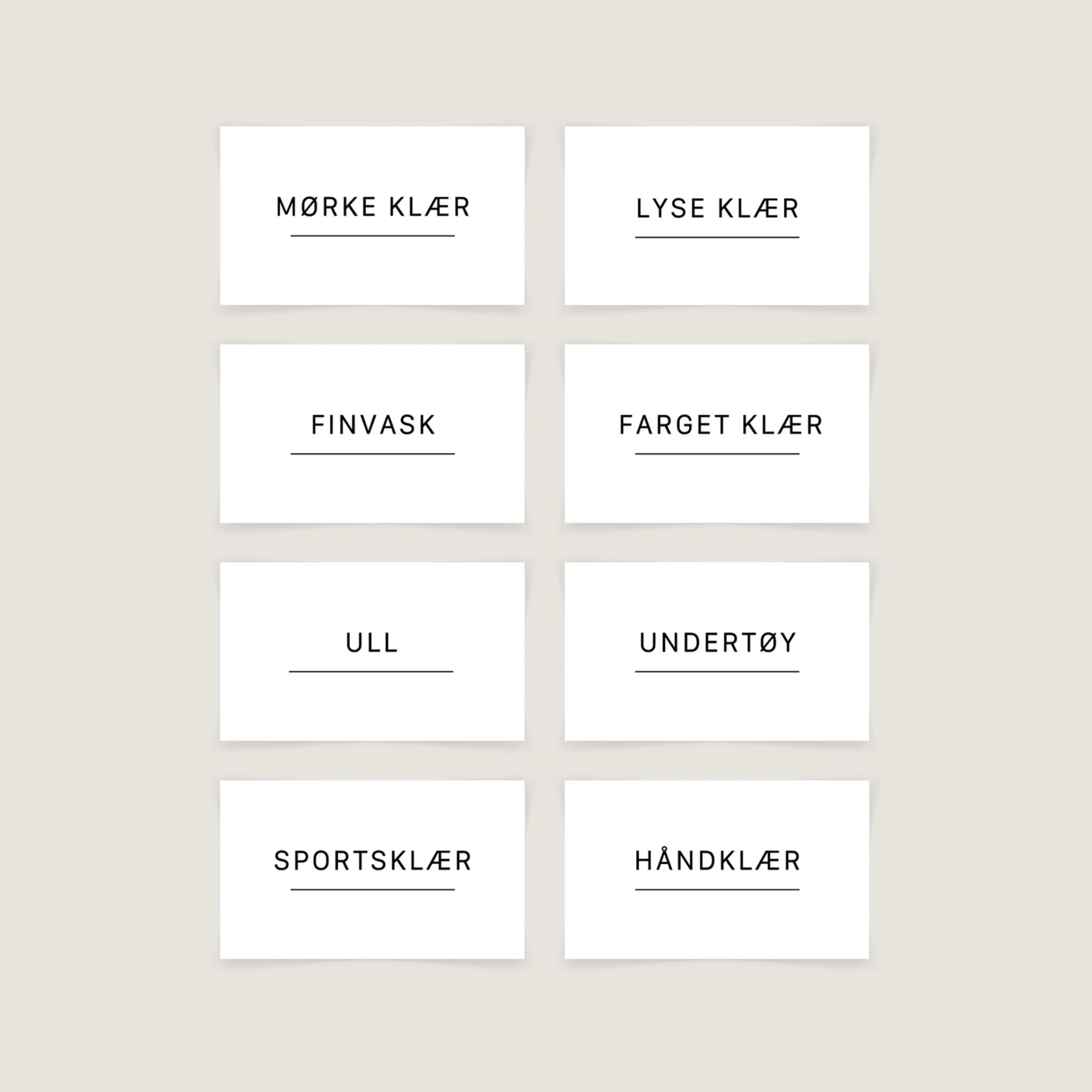 Clearance Etiketter klesvask 8 pk Etiketter | Etiketter