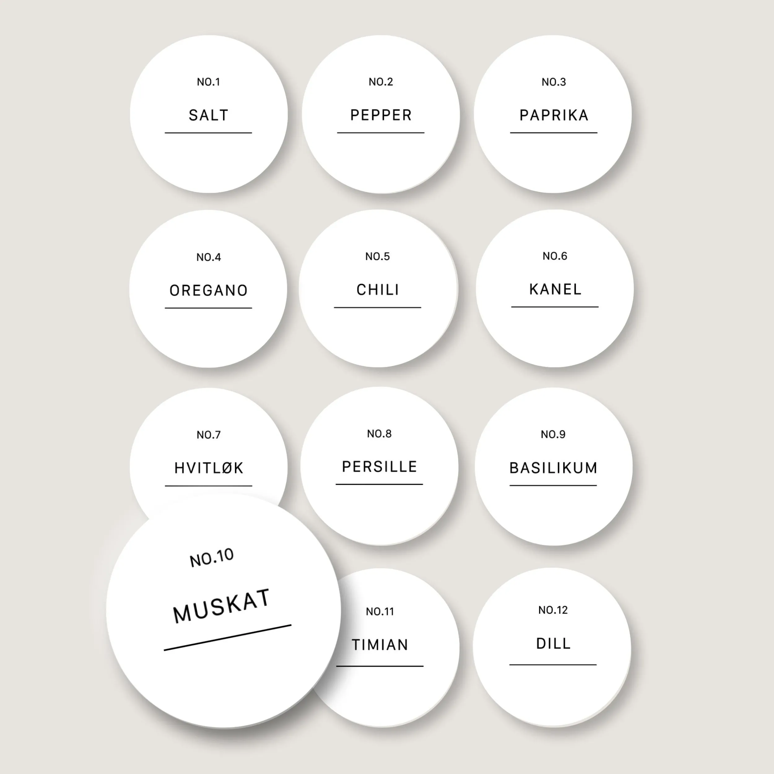Best Etiketter krydderglass, rund 12 pk Etiketter | Etiketter