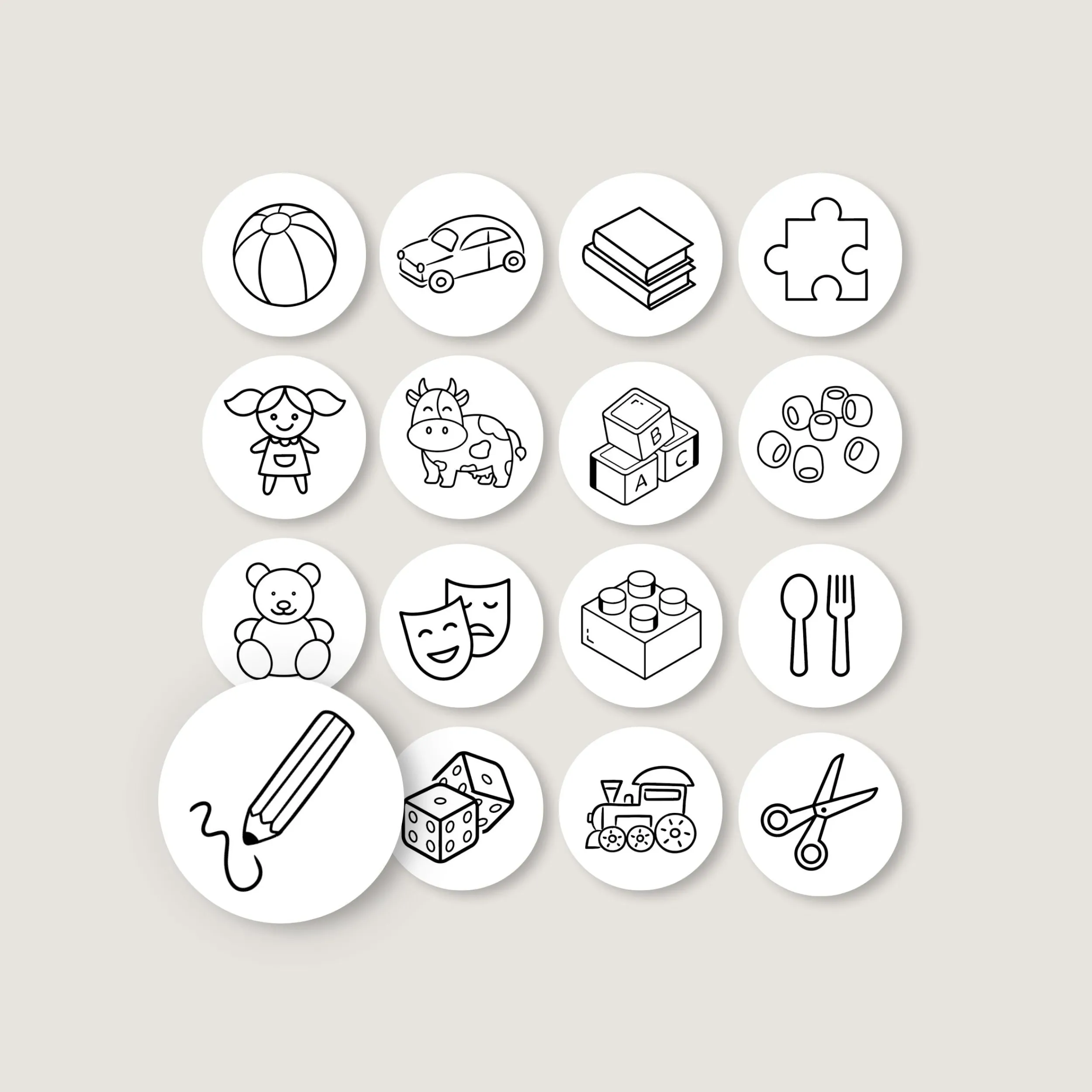 Sale Etiketter leker, rund 16 pk Etiketter | Etiketter
