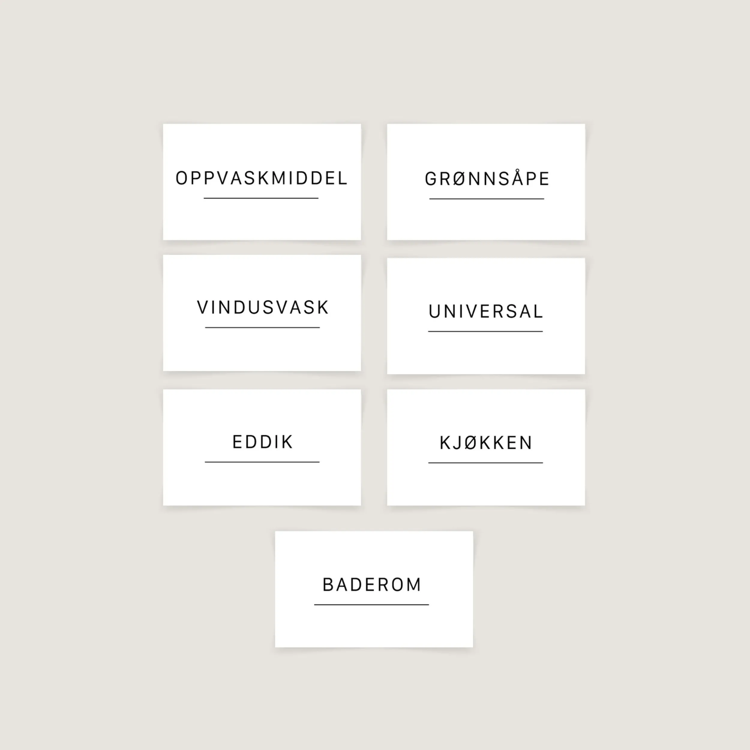 Outlet Etiketter vaskemidler, 7 pk Etiketter | Etiketter