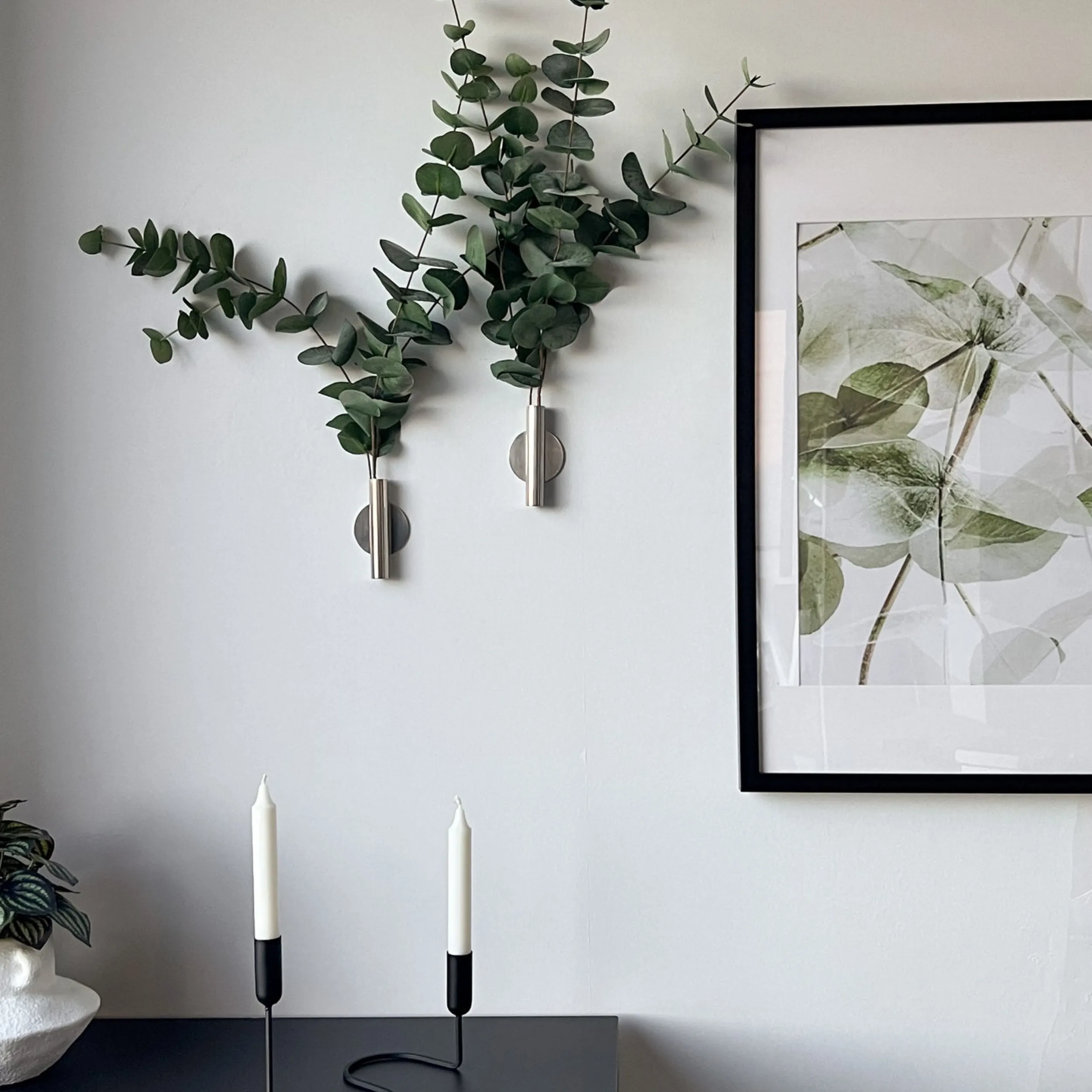 Fashion Eucalyptus& Manhattan veggvase, sølv Potter Og Vaser | Kunstige Planter