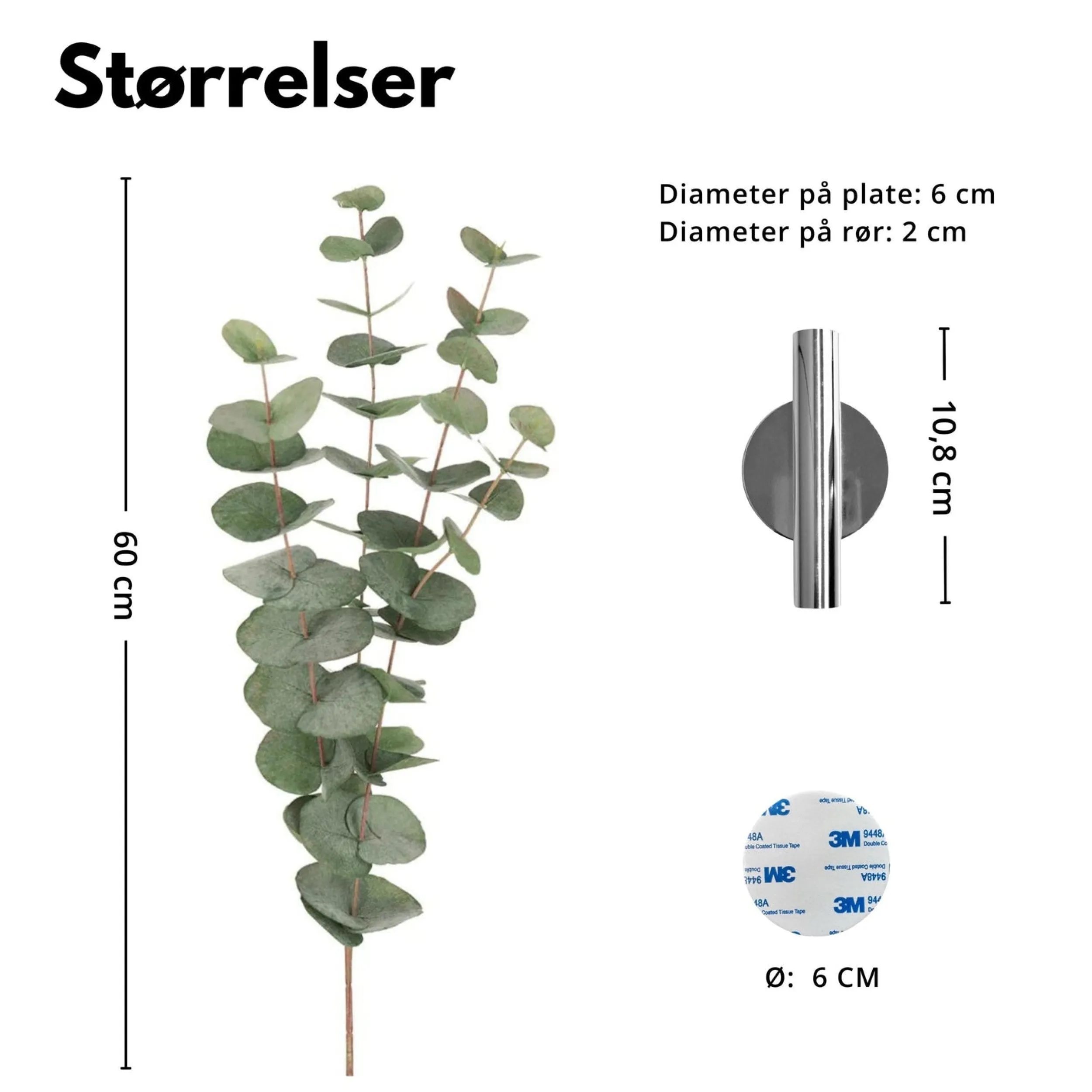Fashion Eucalyptus& Manhattan veggvase, sølv Potter Og Vaser | Kunstige Planter