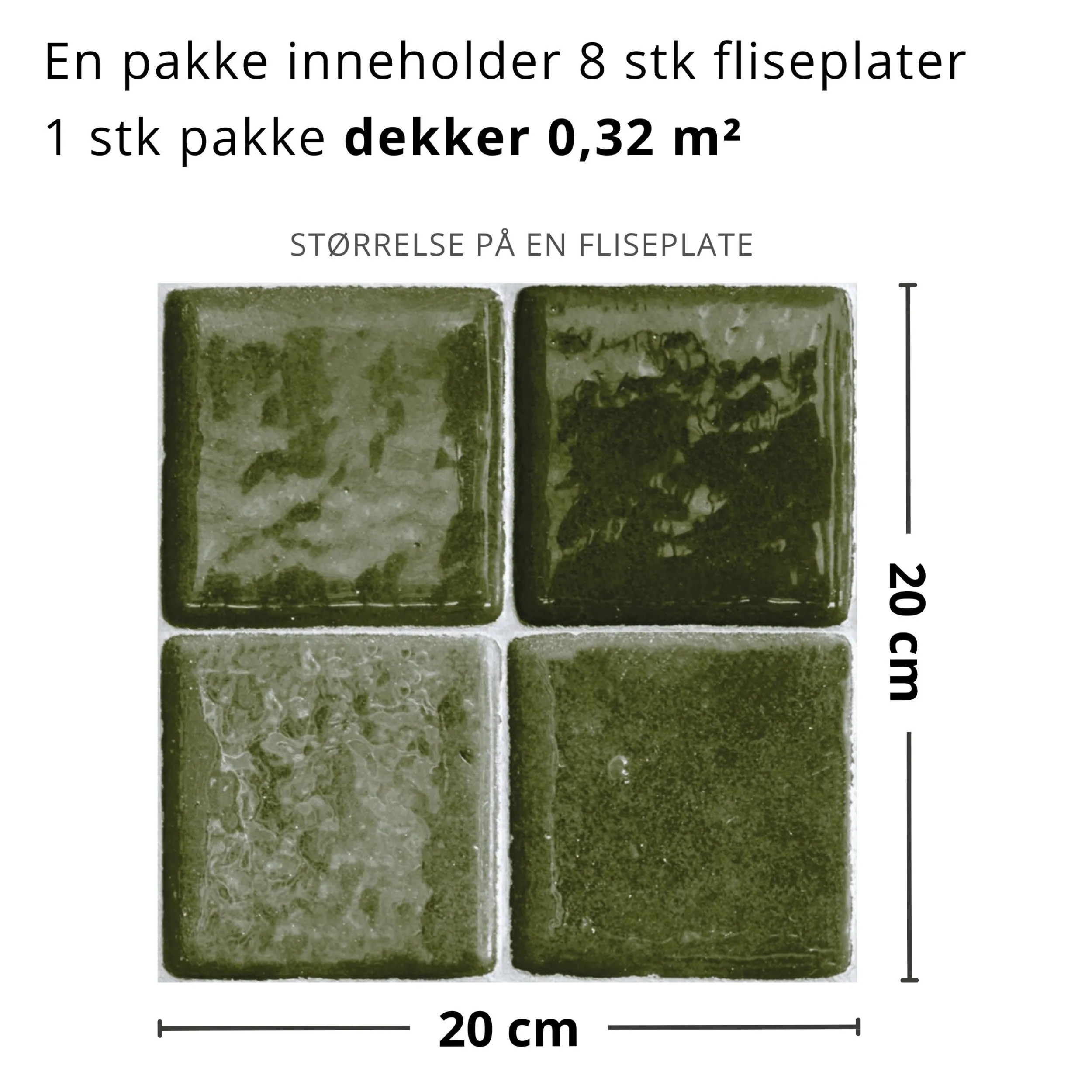 Discount Ezra flaskegrønn selvklebende fliser Veggfliser | Gulvfliser