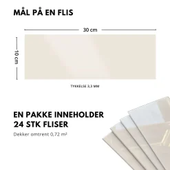 Hot Hailey beige selvklebende fliser Veggfliser | Til Kjøkkenvegg