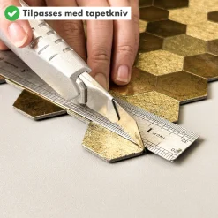 Fashion Hexagon gold selvklebende veggfliser Veggfliser | Til Kjøkkenvegg