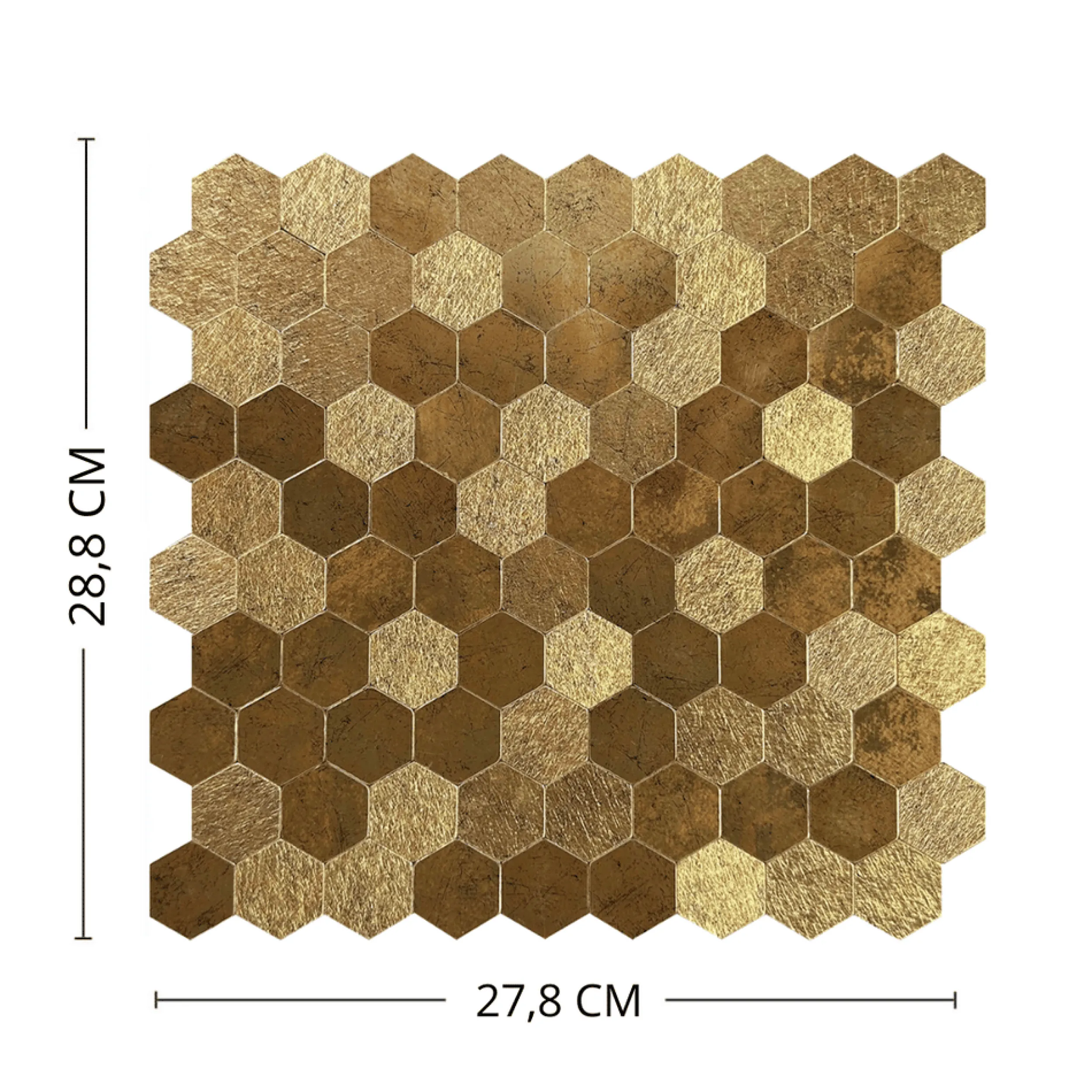 Fashion Hexagon gold selvklebende veggfliser Veggfliser | Til Kjøkkenvegg