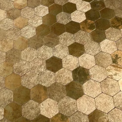 Fashion Hexagon gold selvklebende veggfliser Veggfliser | Til Kjøkkenvegg