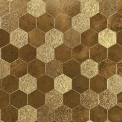 Fashion Hexagon gold selvklebende veggfliser Veggfliser | Til Kjøkkenvegg