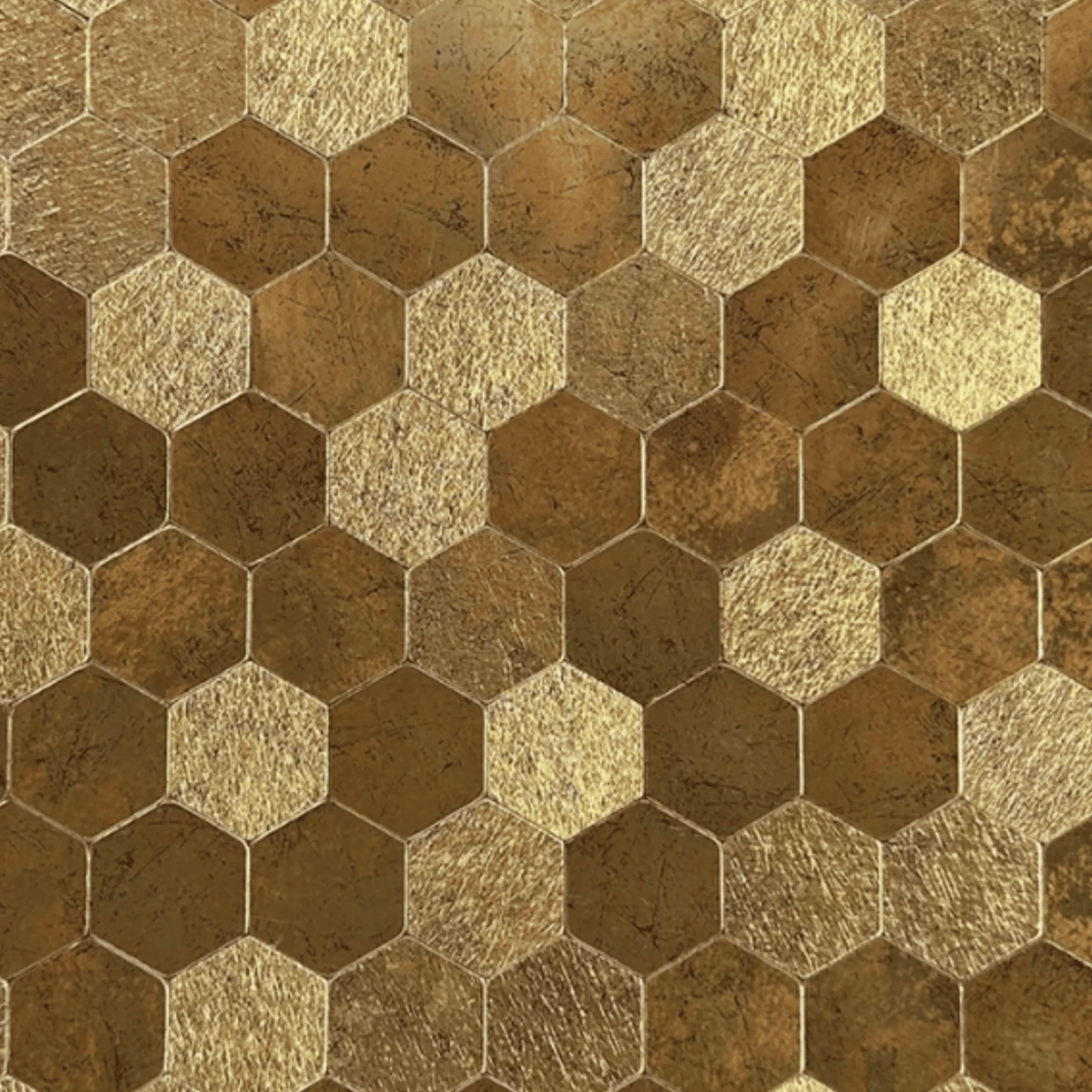 Fashion Hexagon gold selvklebende veggfliser Veggfliser | Til Kjøkkenvegg