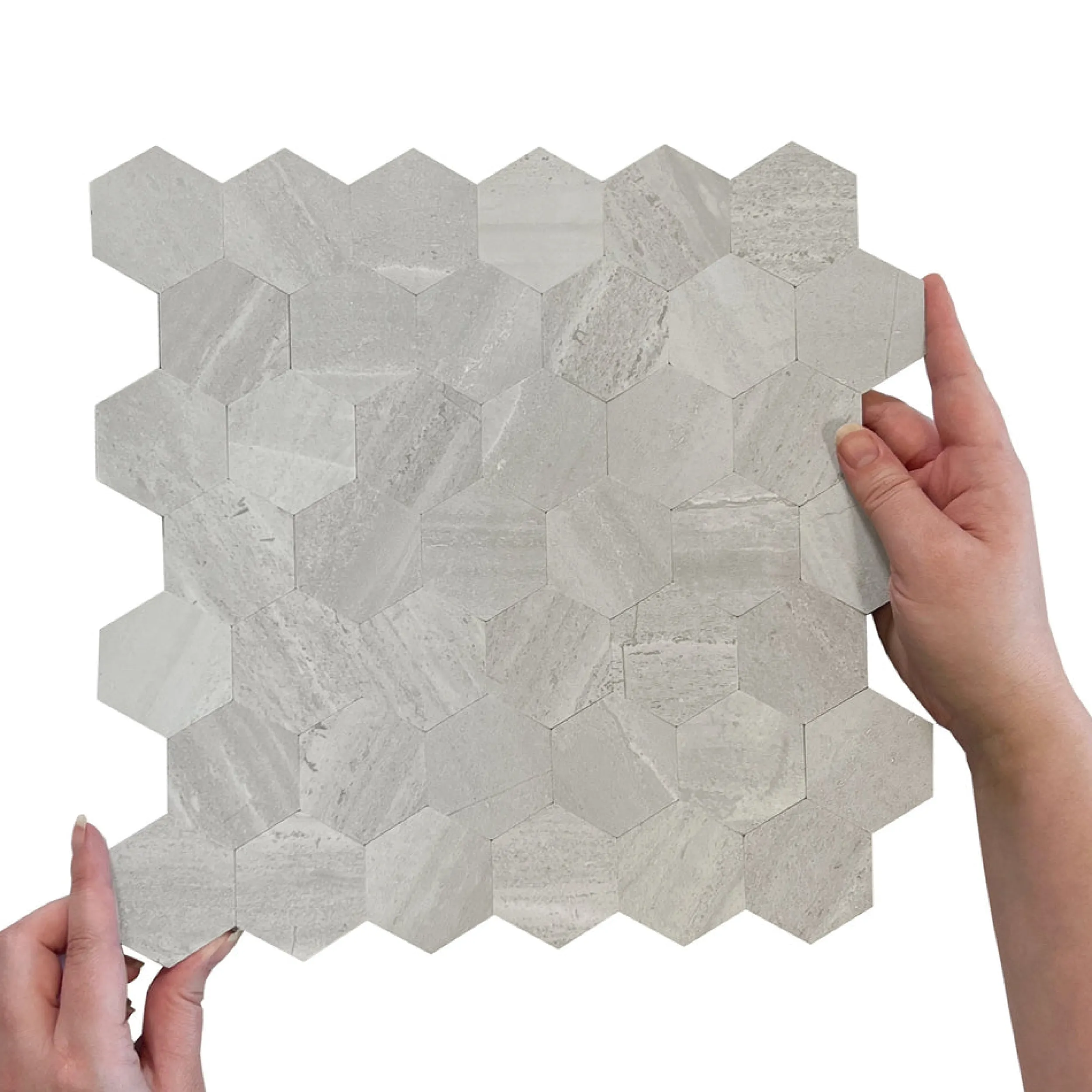 Fashion Hexagon lysegrå betong selvklebende veggfliser Veggfliser | Til Kjøkkenvegg