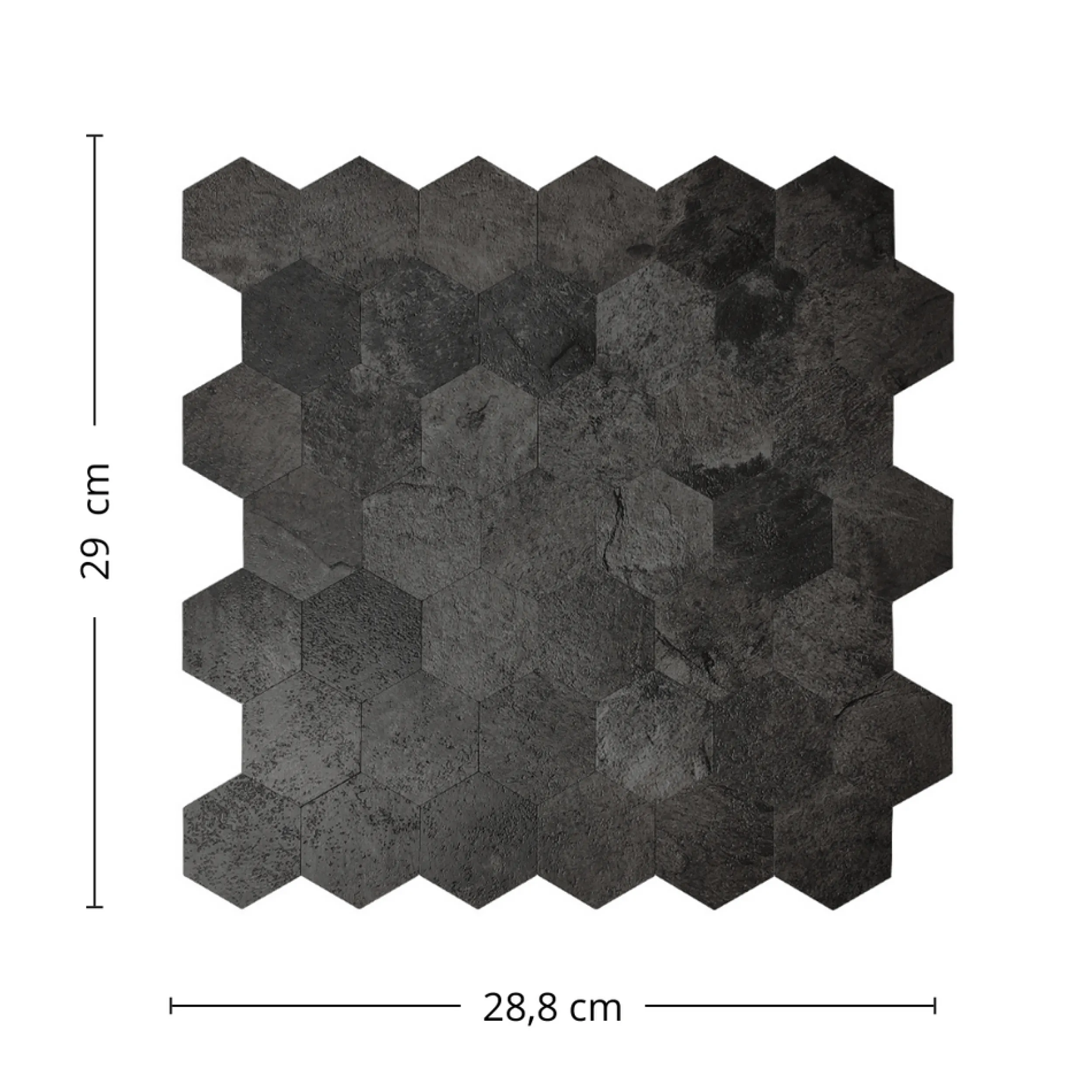 New Hexagon mørkegrå betong selvklebende veggfliser Veggfliser | Til Kjøkkenvegg