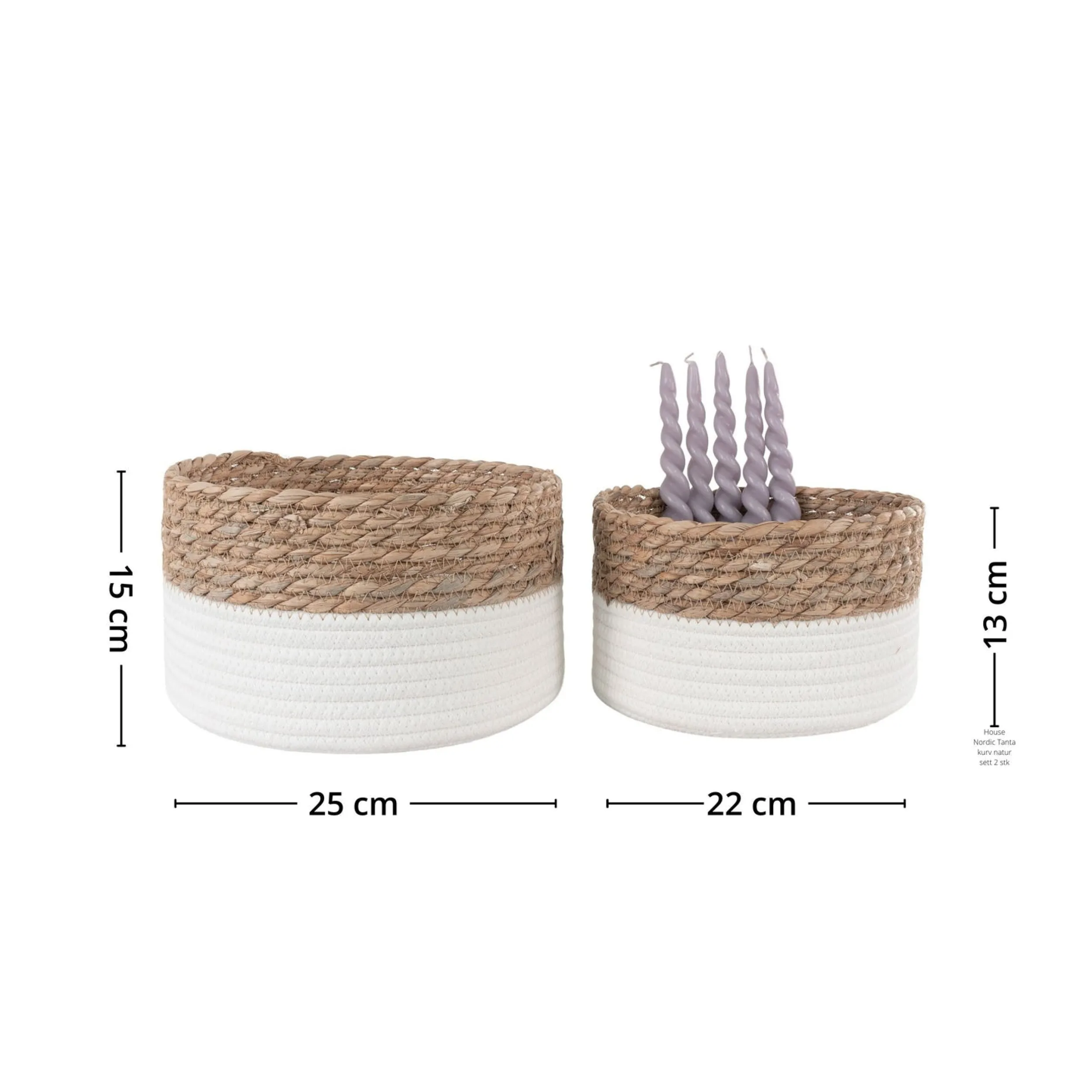 Sale House Nordic Tanta kurv natur sett 2 stk All Organisering | Organisering
