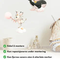Discount Kanin på sky klistremerke Barnestickers