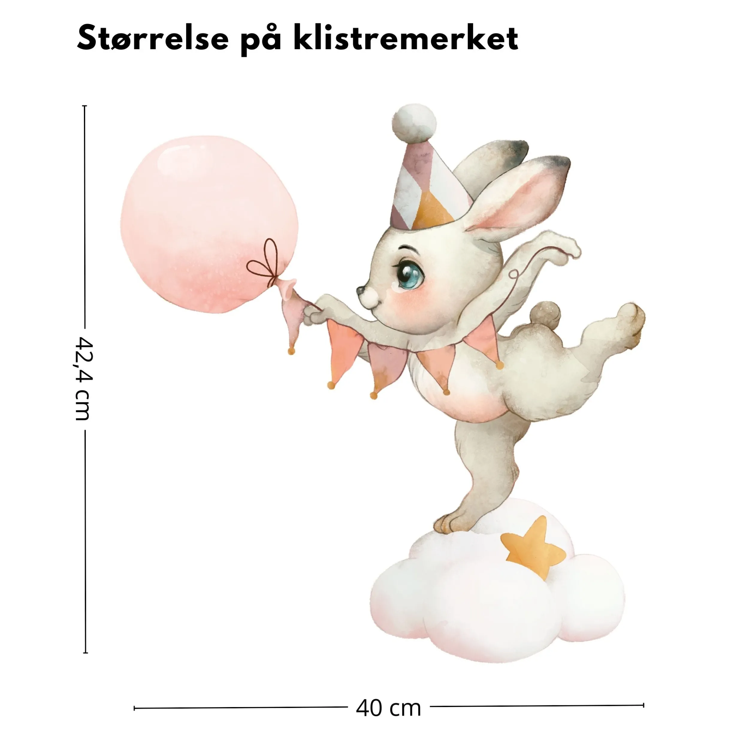 Discount Kanin på sky klistremerke Barnestickers