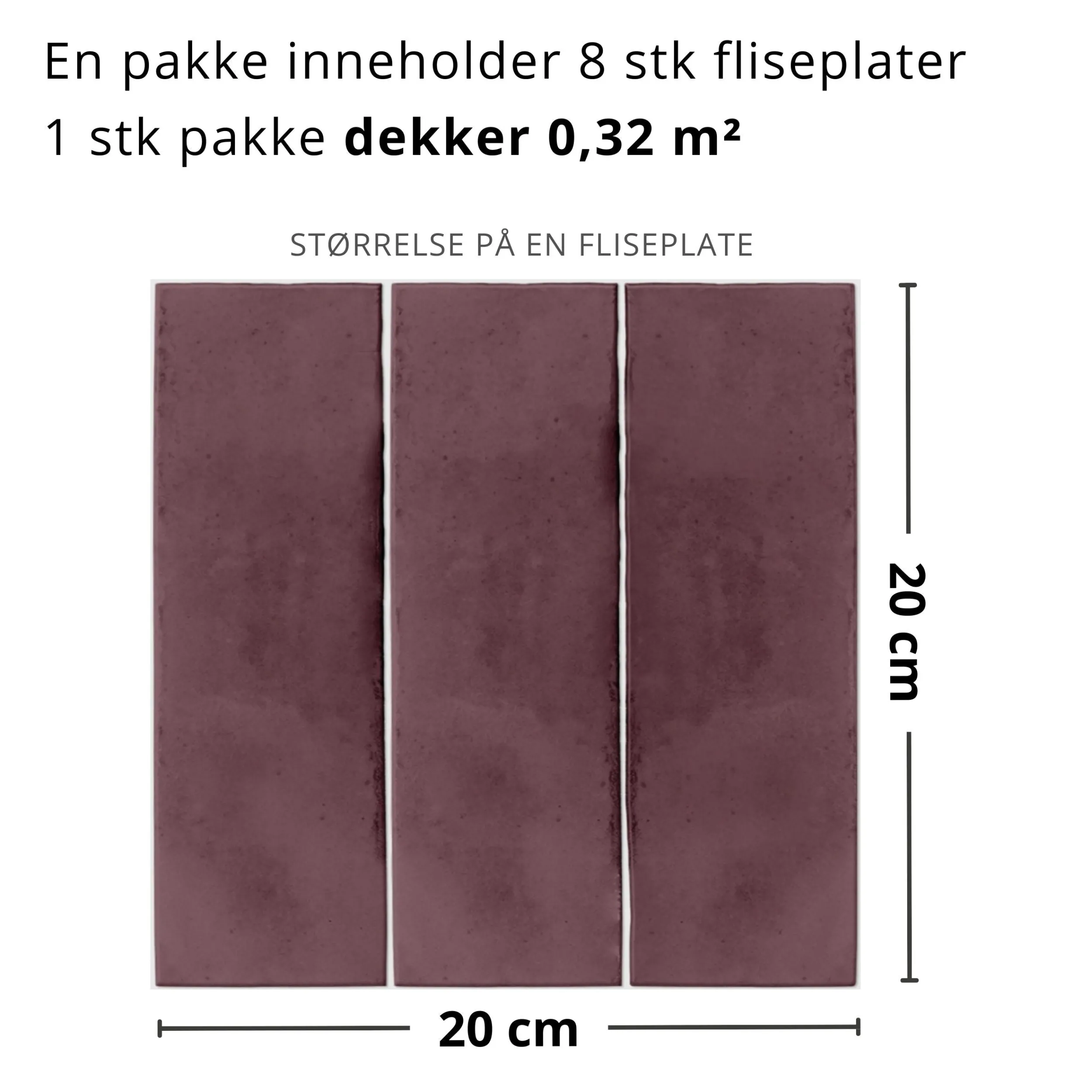 Discount Katja vinrød selvklebende fliser Veggfliser | Gulvfliser