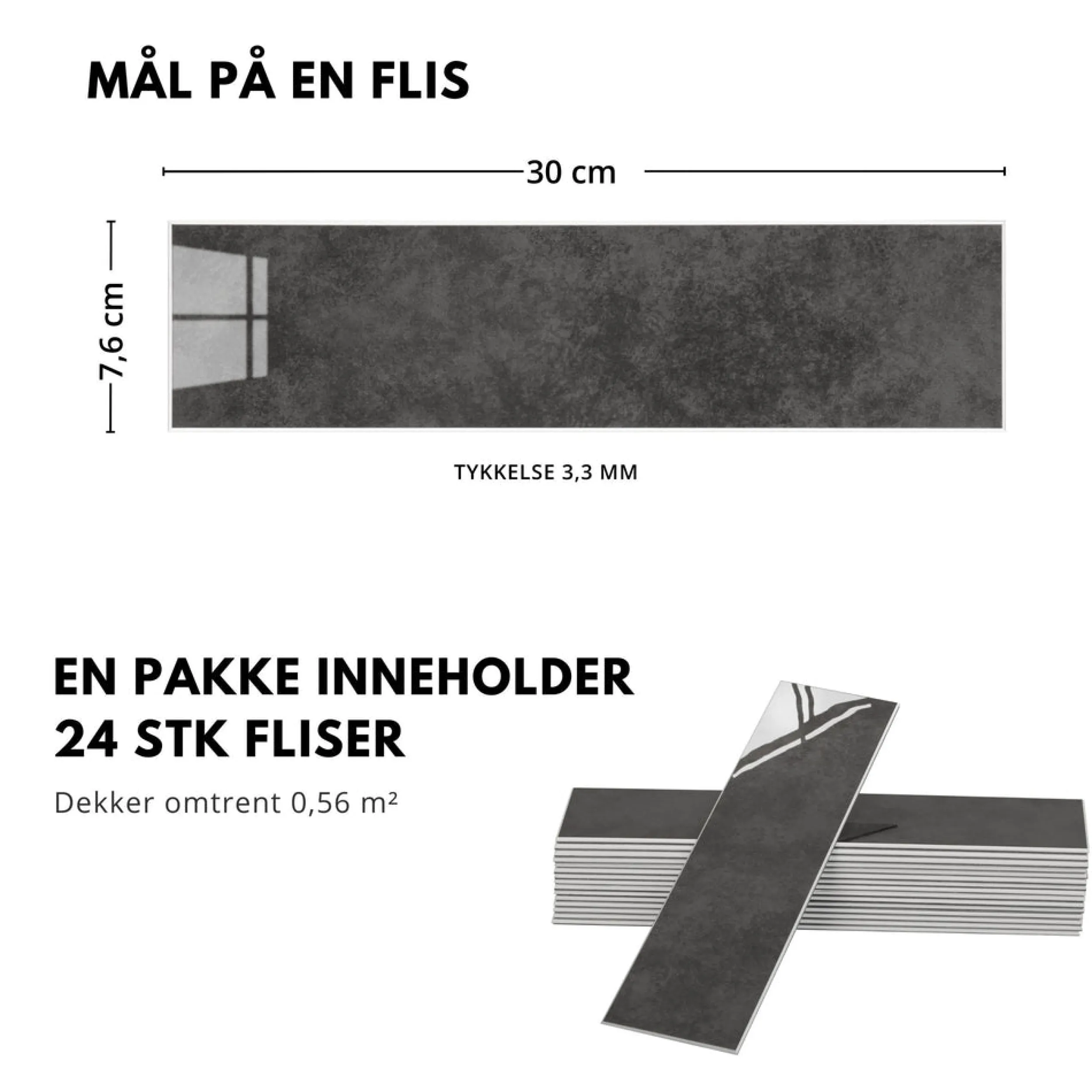 Best Louise gloss antrasitt selvklebende veggfliser Veggfliser | Til Kjøkkenvegg