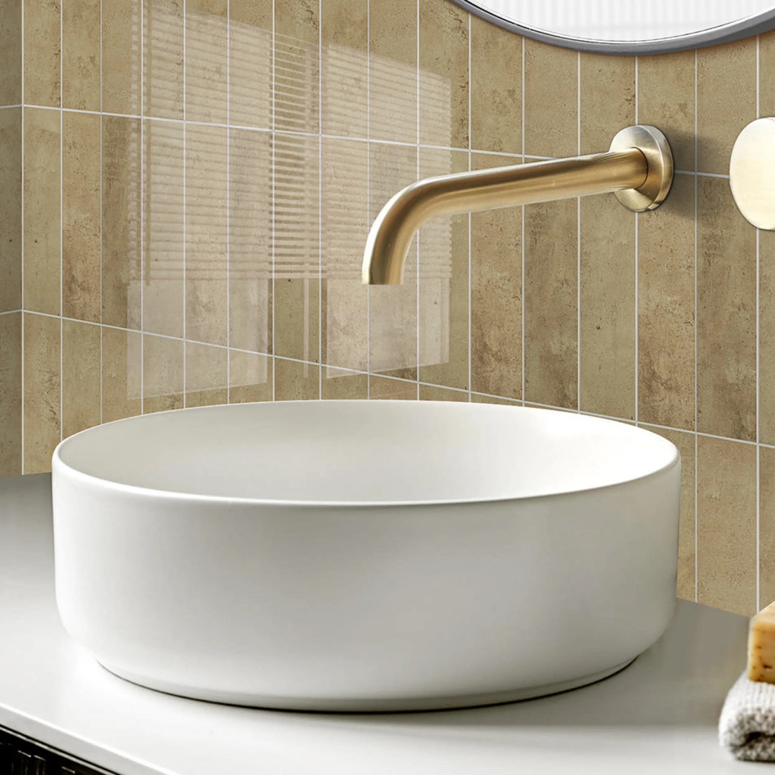 Clearance Louise gloss beige selvklebende veggfliser Veggfliser | Til Kjøkkenvegg