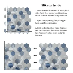 Sale Lykke hexagon selvklebende veggfliser Veggfliser | Til Kjøkkenvegg