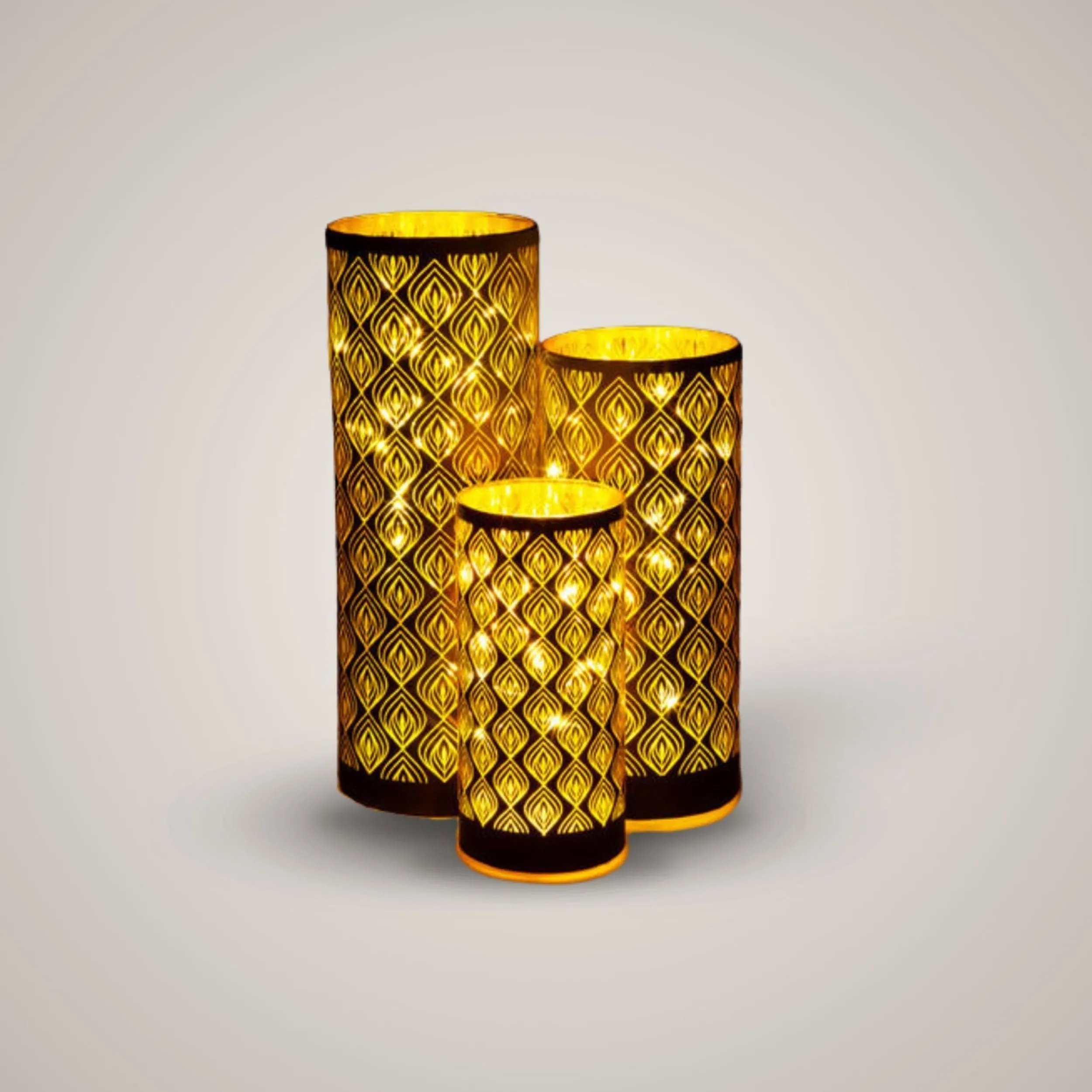 New Lyslykt LED oriental, brun medium Lysestaker Og Lykter