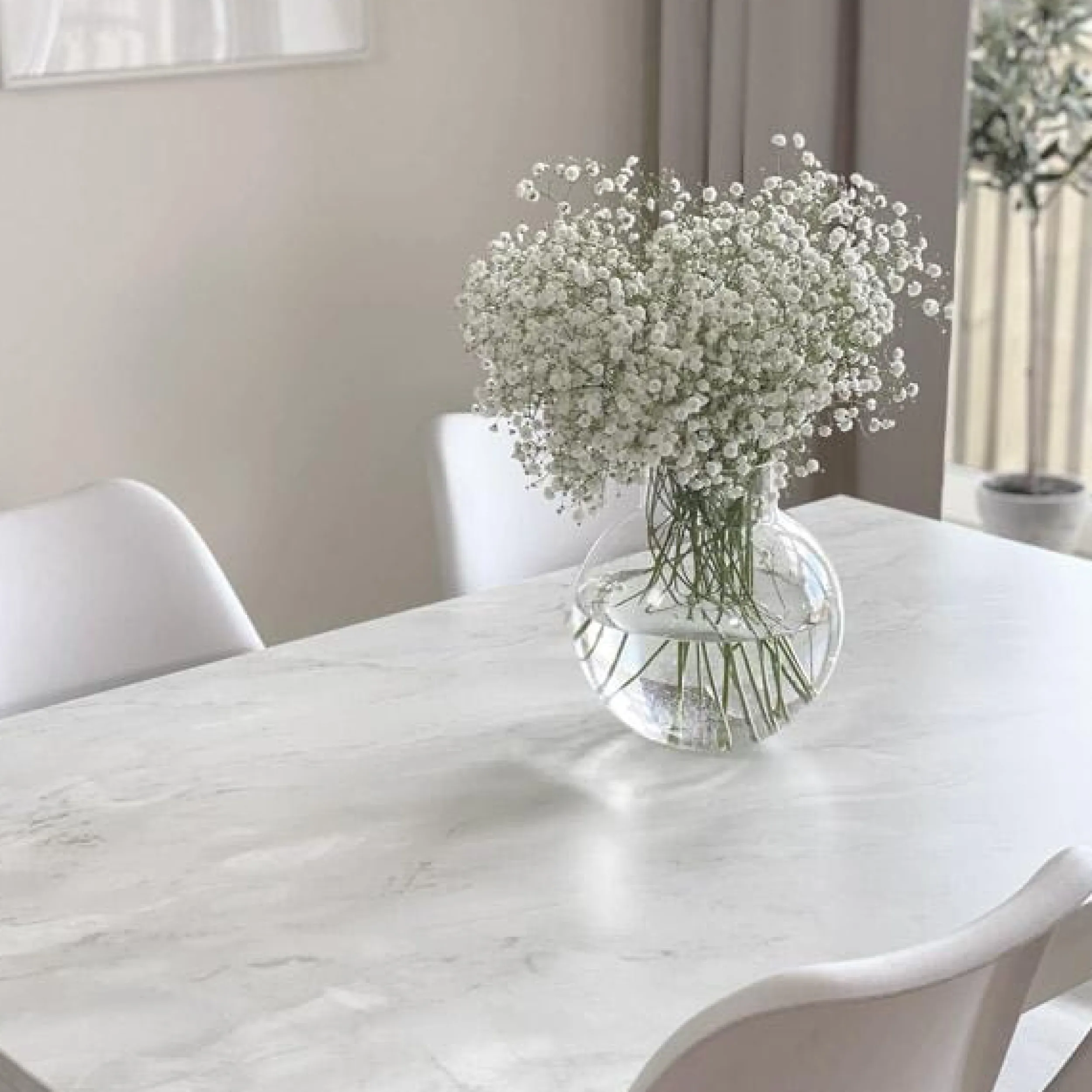 New Marmor romeo hvit matt kontaktplast Marmor | Bord