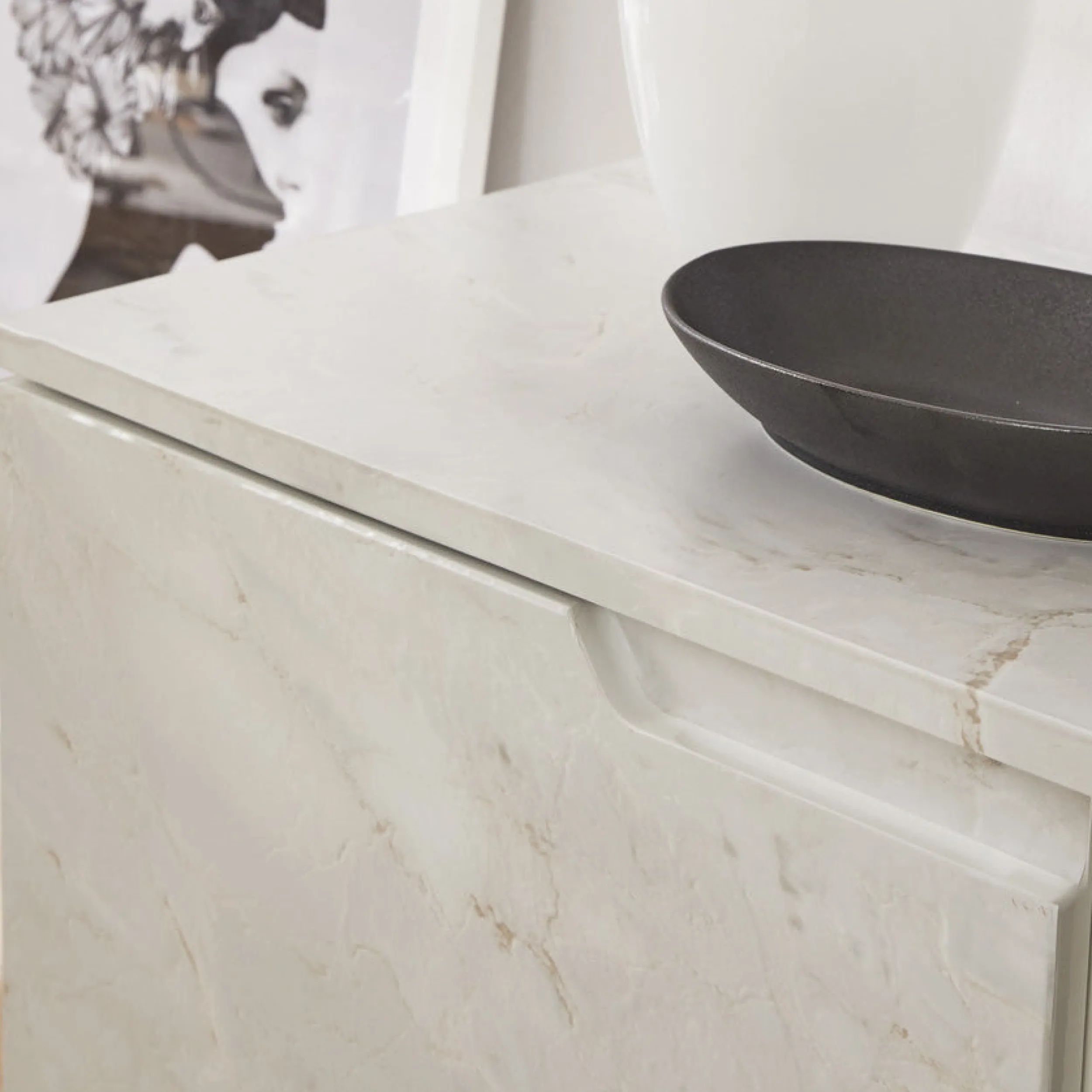 New Marmor romeo hvit matt kontaktplast Marmor | Bord