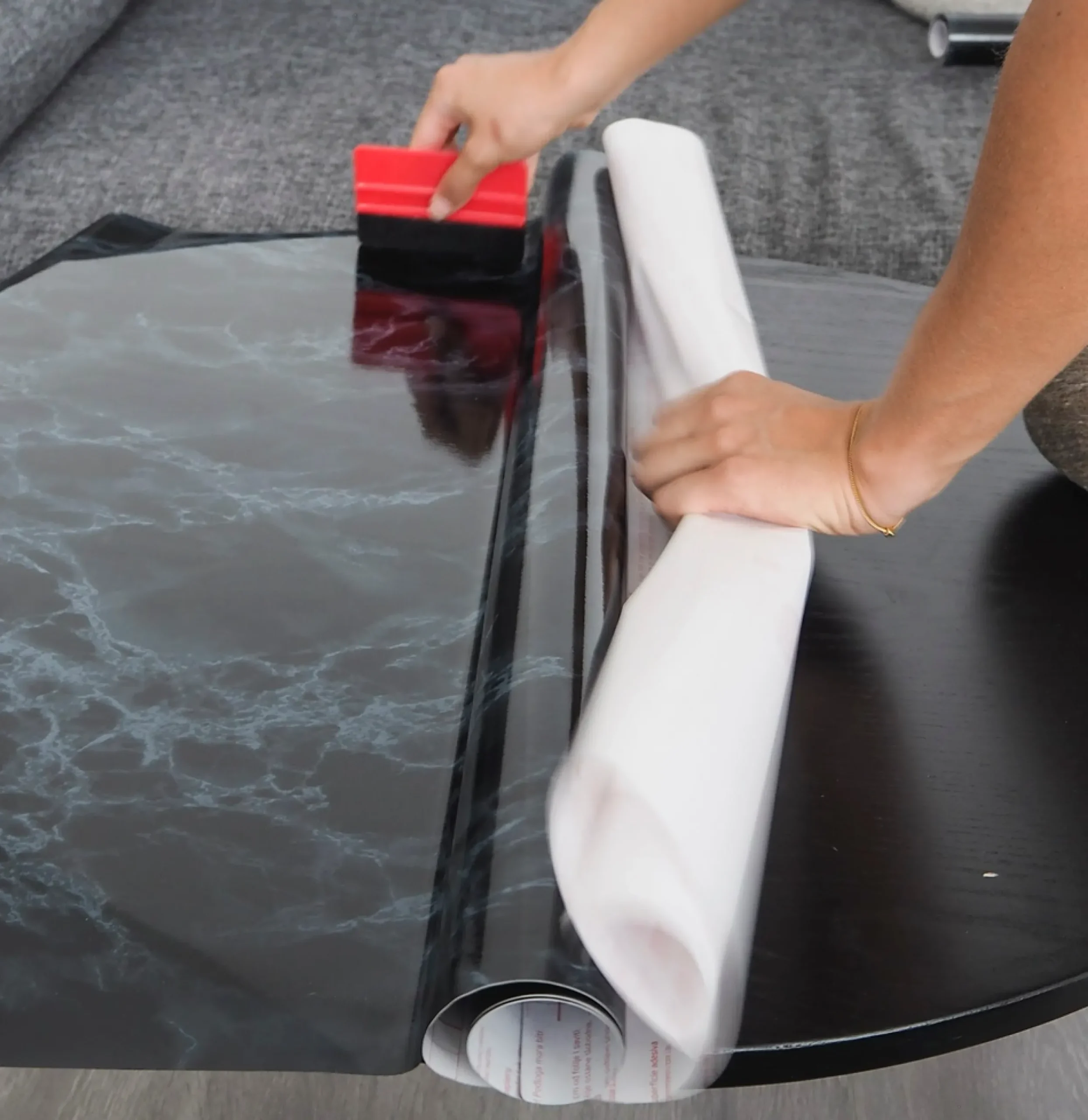 Fashion Marmor sort/blå kontaktplast Marmor | Bord