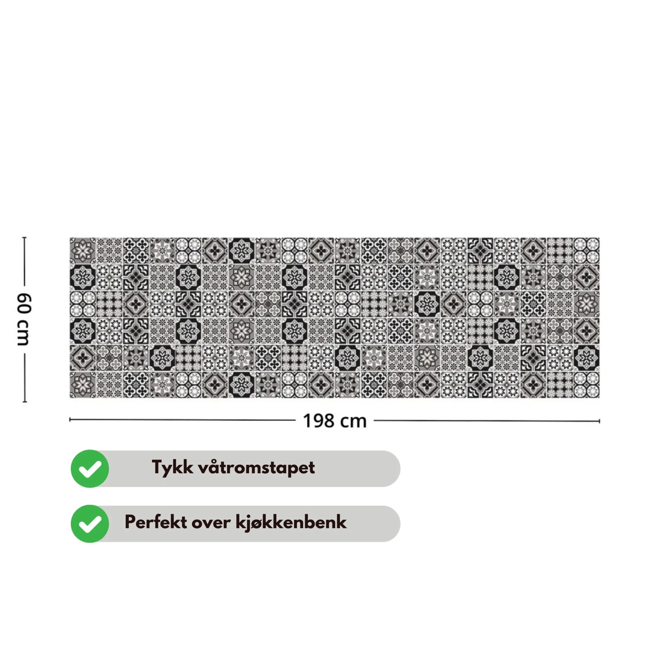 Hot Mosaic Black& White selvklebende backsplash Til Kjøkkenvegg | Veggfliser