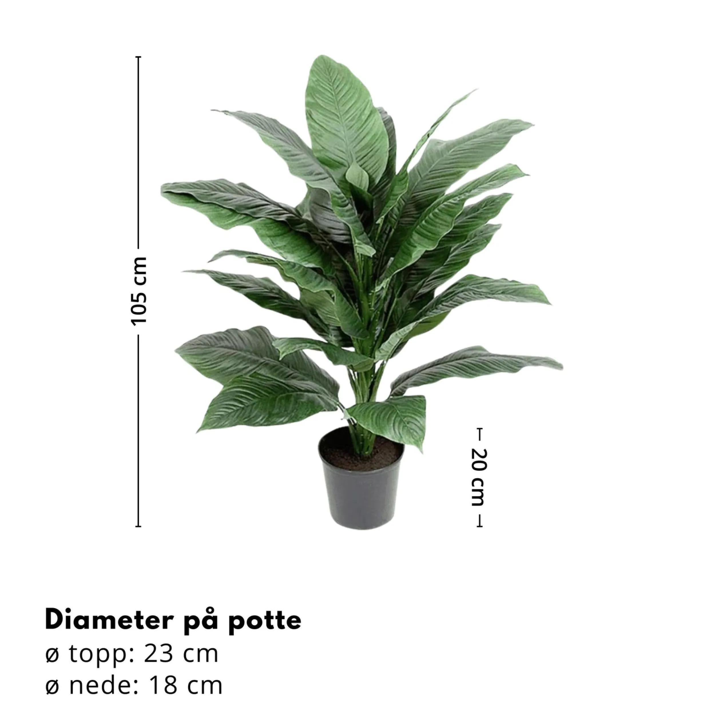 New Mr. Plant Spathiphyllum 105 cm Kunstige Planter