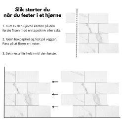 New Olivia subway selvklebende veggfliser Til Kjøkkenvegg