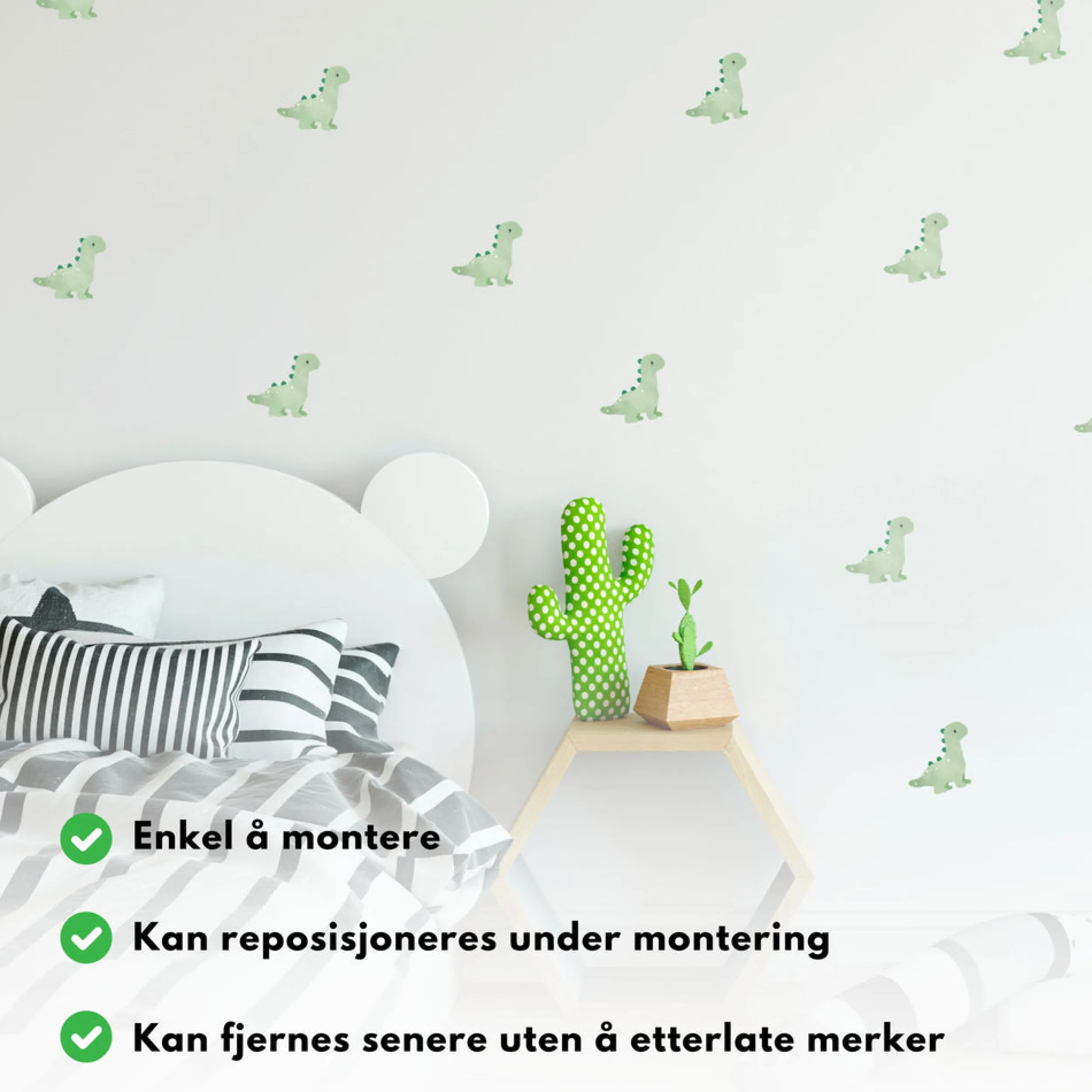 Best 25-pk Dino klistremerker, grønn Barnestickers