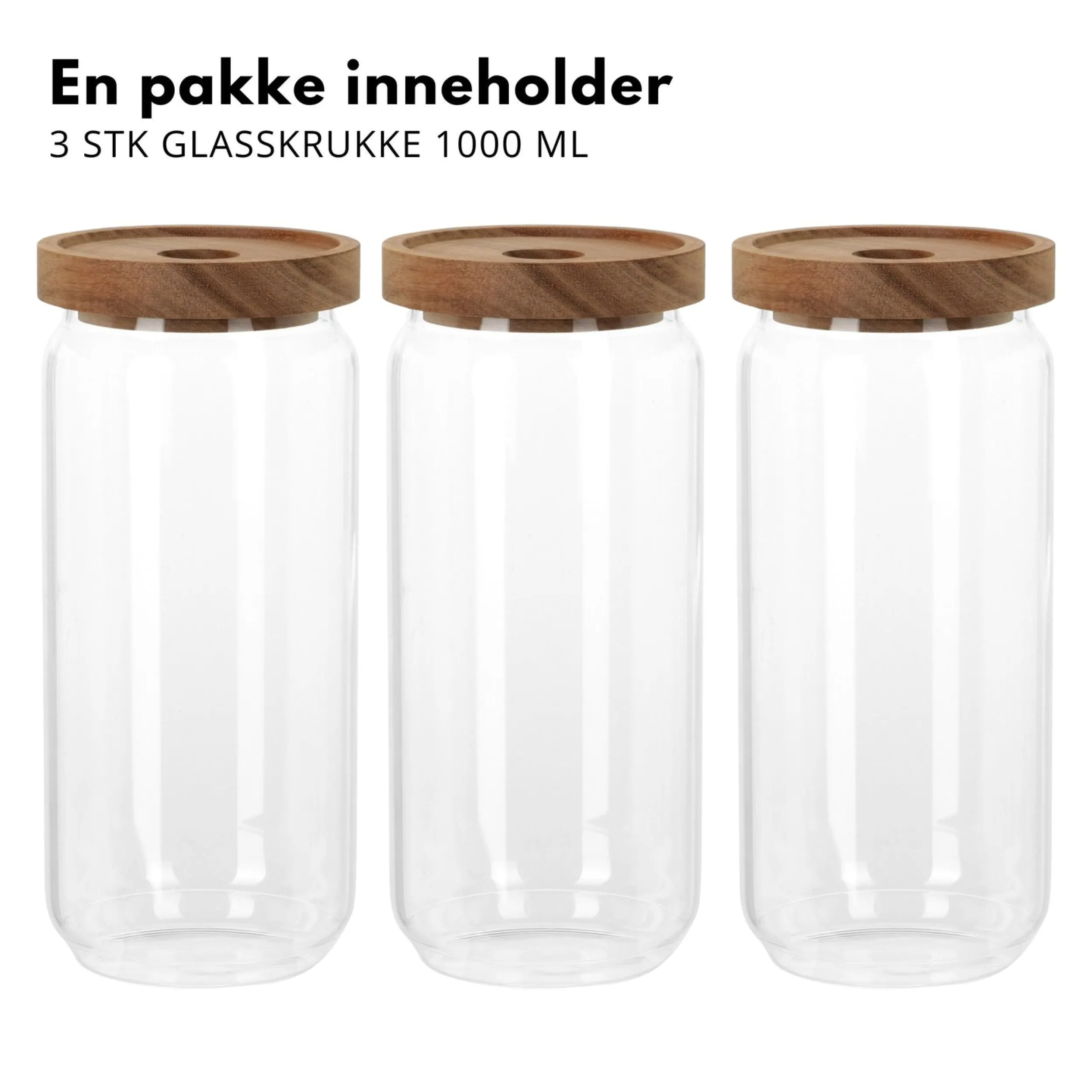 Online 3-pk glasskrukke 1000 ml Vaskerom | Baderom
