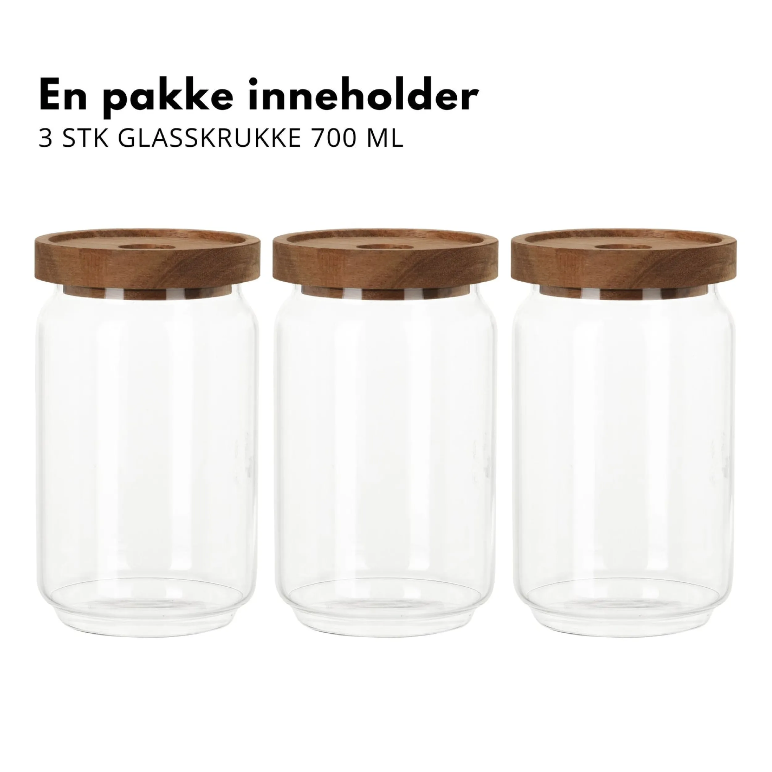 Fashion 3-pk glasskrukke 700 ml Vaskerom | Baderom