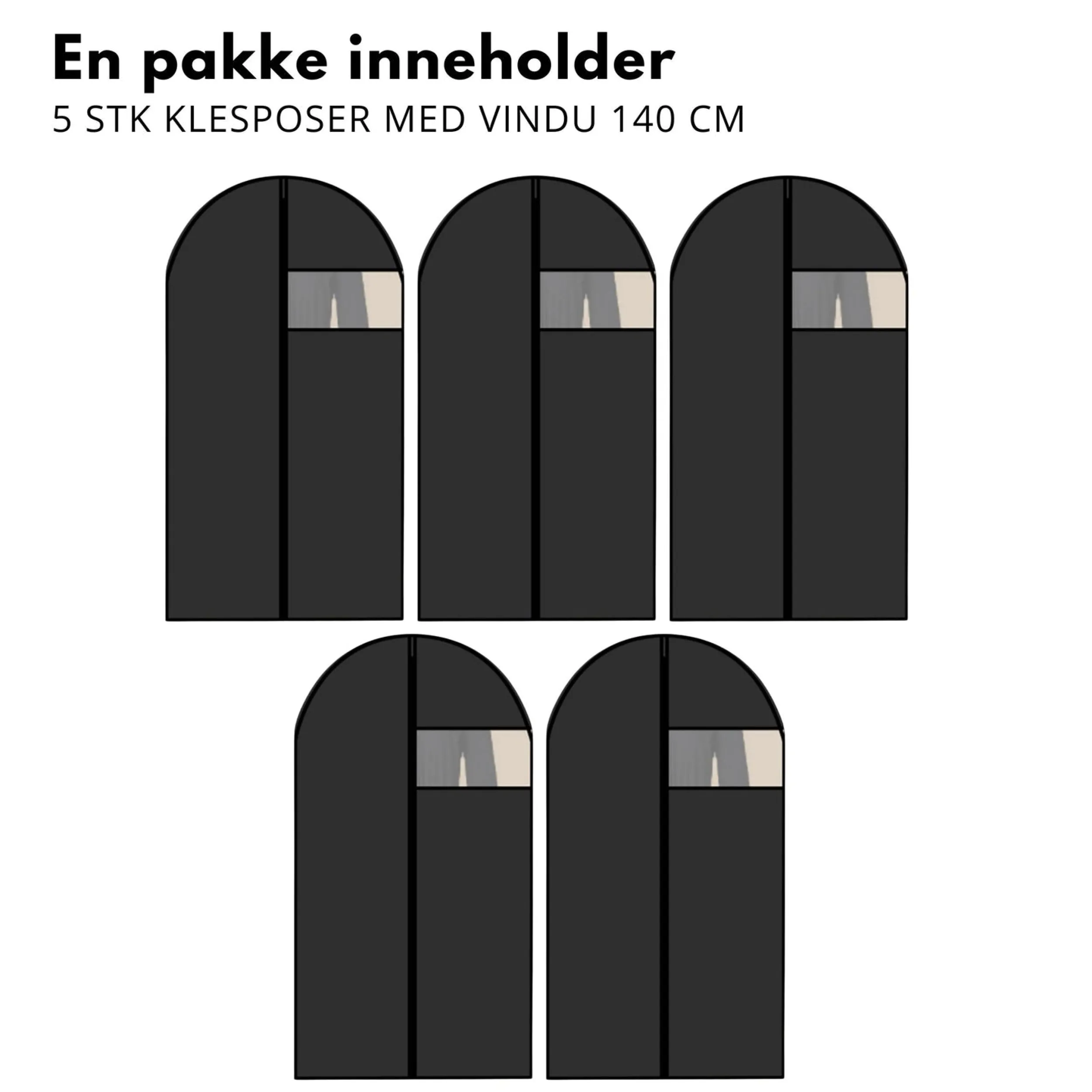 Online 5-pk klespose med vindu Garderobe | All Organisering