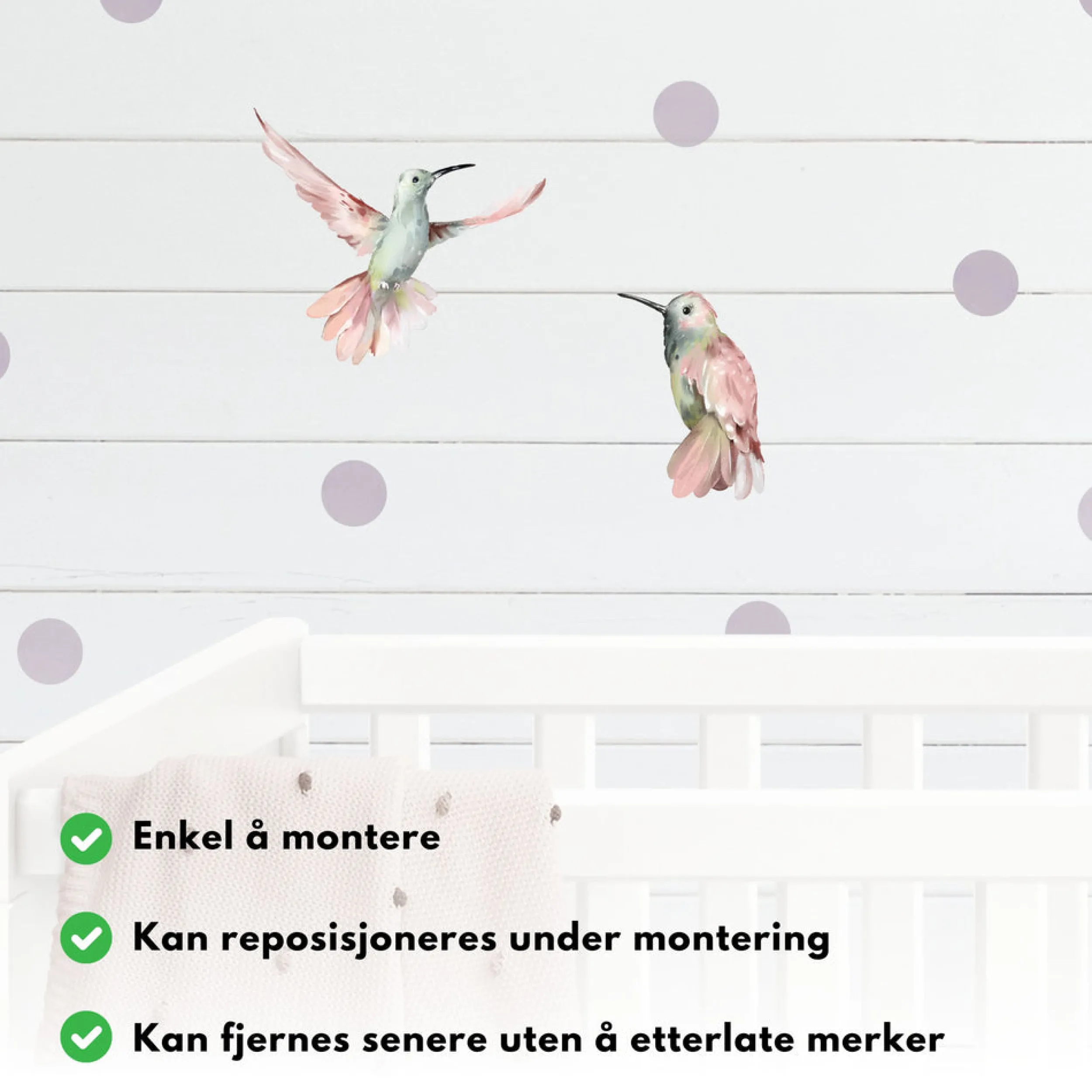 Sale 25-pk prikker klistremerker, lilla Barnestickers