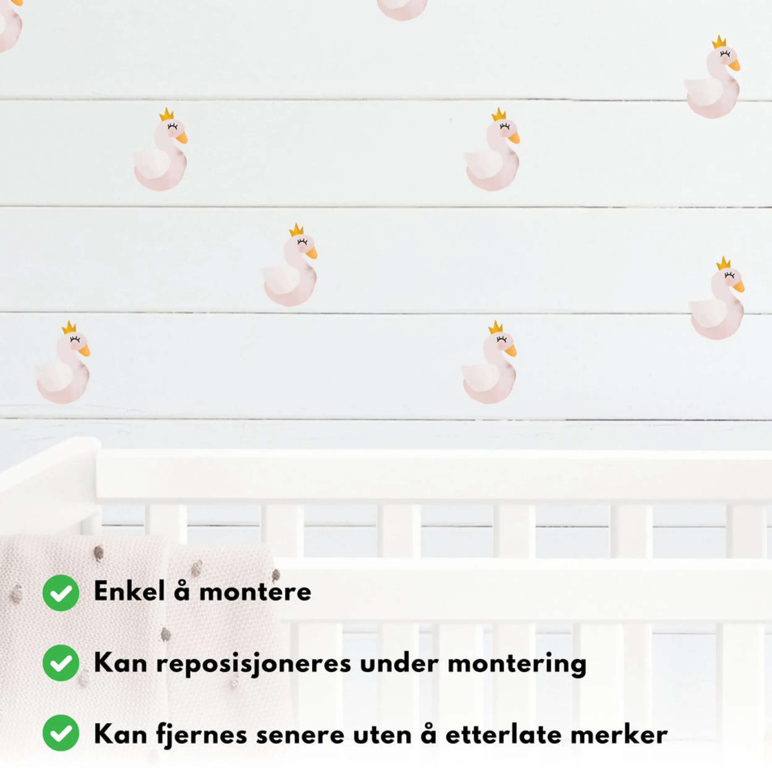 Clearance 25-pk princess swan klistremerker Barnestickers