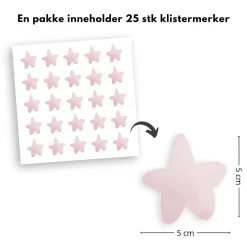 Best 25-pk stjerner klistremerker, rosa Barnestickers