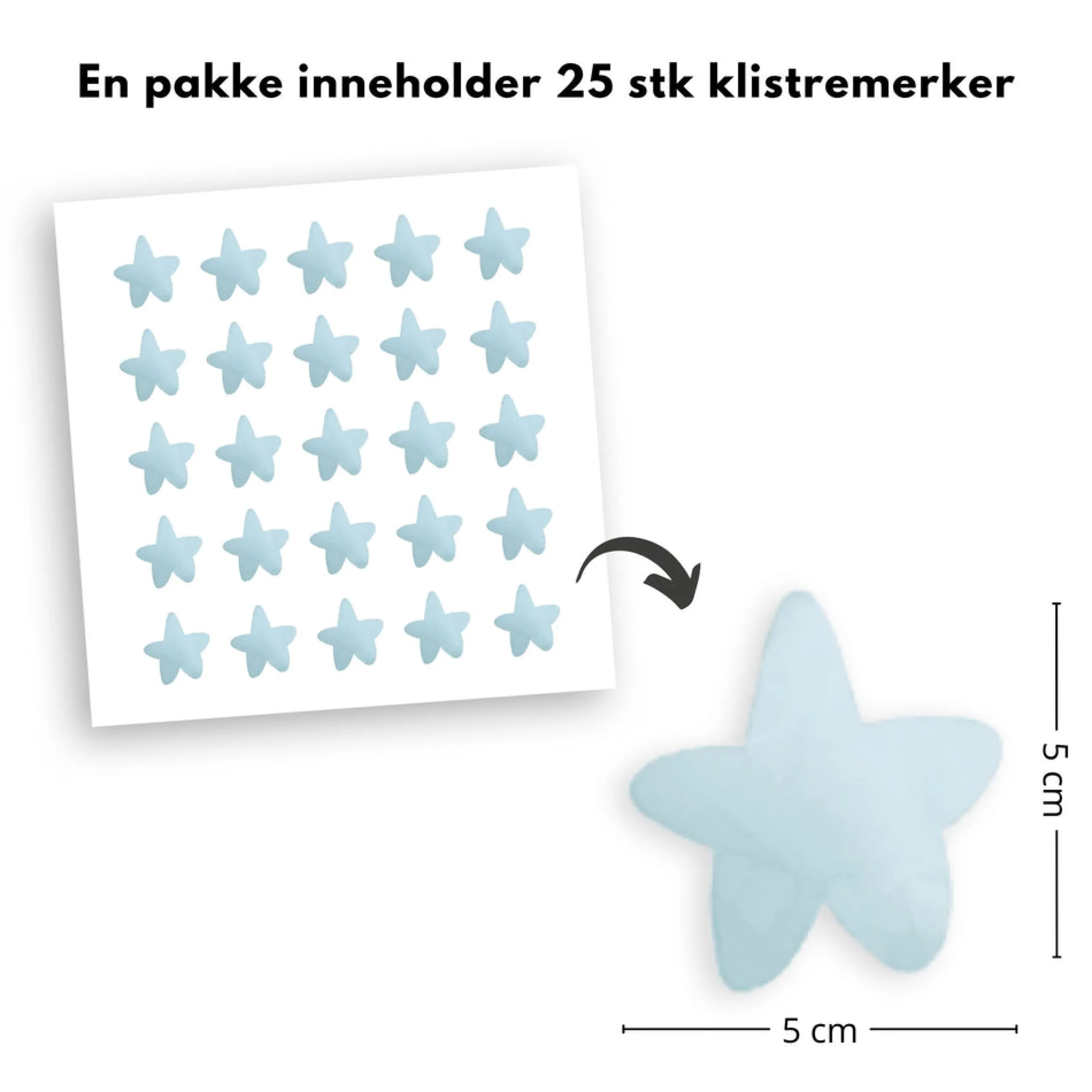 Discount 25-pk stjerner klistremerker, blå Barnestickers