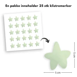 Hot 25-pk stjerner klistremerker, grønn Barnestickers