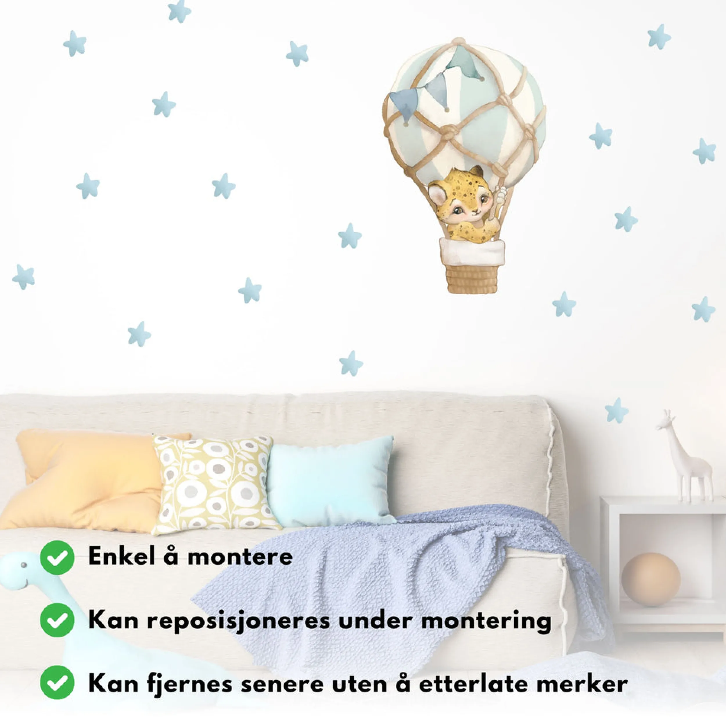 Discount 25-pk stjerner klistremerker, blå Barnestickers