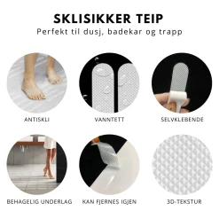 Clearance Selvklebende antiskli striper, gjennomsiktig 24-pk Verktøy | Baderom