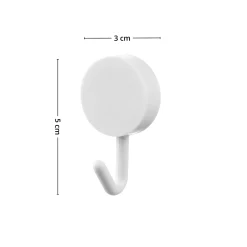 Hot Selvklebende knagg, rund hvit Gang | Vaskerom