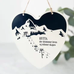Outlet Skilt hjerte, hytta Pynt